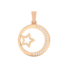 Load image into Gallery viewer, 18Kt rose gold real diamond star shape pendant by diamtrendz