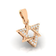 Load image into Gallery viewer, 18Kt rose gold real diamond star shape pendant by diamtrendz