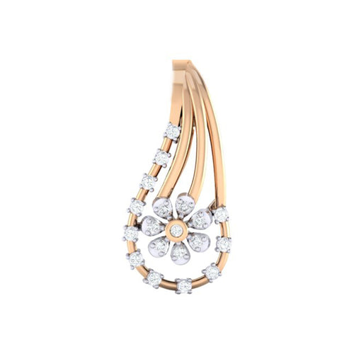 18Kt rose gold real diamond shape pendant by diamtrendz