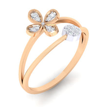 Load image into Gallery viewer, 18Kt rose gold floral diamond ring by diamtrendz
