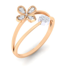 Load image into Gallery viewer, 18Kt rose gold floral diamond ring by diamtrendz