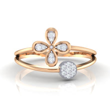 Load image into Gallery viewer, 18Kt rose gold floral diamond ring by diamtrendz
