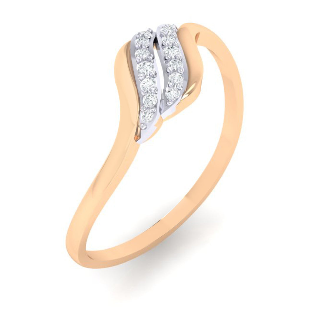18Kt rose gold natural diamond ring by diamtrendz