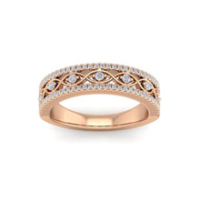 Load image into Gallery viewer, 18Kt rose gold designer band diamond ring by diamtrendz