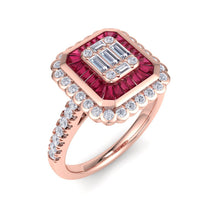 Load image into Gallery viewer, 18Kt rose gold designer solitaire diamond ring by diamtrendz