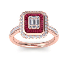 Load image into Gallery viewer, 18Kt rose gold designer solitaire diamond ring by diamtrendz