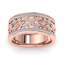 Load image into Gallery viewer, 18Kt rose gold designer band diamond ring by diamtrendz