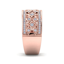 Load image into Gallery viewer, 18Kt rose gold designer band diamond ring by diamtrendz