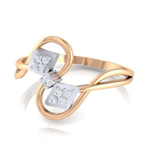 Load image into Gallery viewer, 18Kt rose gold real diamond ring 52(3) by diamtrendz