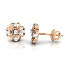Load image into Gallery viewer, 18Kt rose gold real diamond earring by diamtrendz