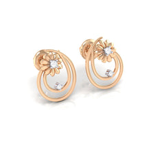 Load image into Gallery viewer, 18Kt rose gold real diamond earring by diamtrendz