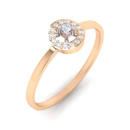 18Kt rose gold solitaire diamond ring by diamtrendz