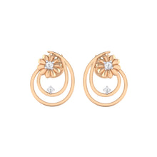 Load image into Gallery viewer, 18Kt rose gold real diamond earring by diamtrendz