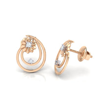 Load image into Gallery viewer, 18Kt rose gold real diamond earring by diamtrendz