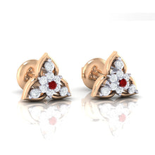 Load image into Gallery viewer, 18Kt rose gold real diamond earring by diamtrendz