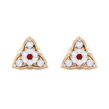 Load image into Gallery viewer, 18Kt rose gold real diamond earring by diamtrendz