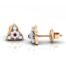 Load image into Gallery viewer, 18Kt rose gold real diamond earring by diamtrendz