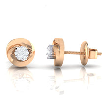 Load image into Gallery viewer, 18Kt rose gold real diamond earring by diamtrendz