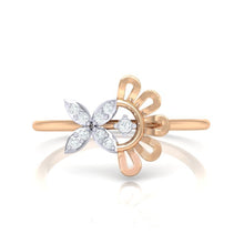 Load image into Gallery viewer, 18Kt rose gold floral diamond ring by diamtrendz