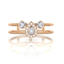 Load image into Gallery viewer, 18Kt rose gold pear diamond ring by diamtrendz