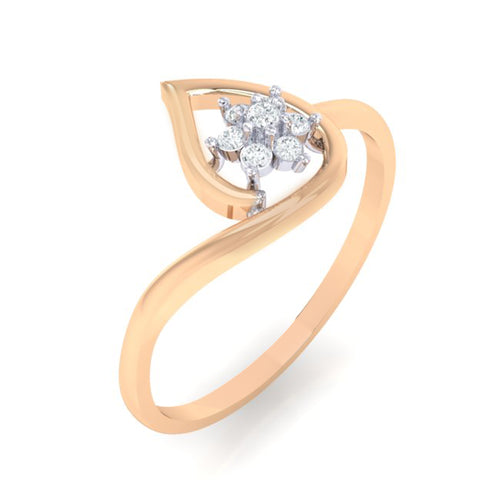 18Kt rose gold pear diamond ring by diamtrendz