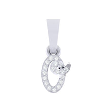 Load image into Gallery viewer, white gold alphabet initial letter 'Q' diamond pendant - 1