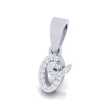 Load image into Gallery viewer, white gold alphabet initial letter 'Q' diamond pendant - 2