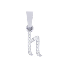 Load image into Gallery viewer, white gold alphabet initial letter 'h' diamond pendant - 1
