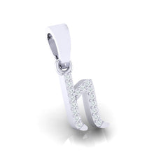 Load image into Gallery viewer, white gold alphabet initial letter 'h' diamond pendant - 3