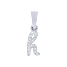 Load image into Gallery viewer, white gold alphabet initial letter 'h' diamond pendant - 1