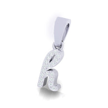 Load image into Gallery viewer, white gold alphabet initial letter 'h' diamond pendant - 2