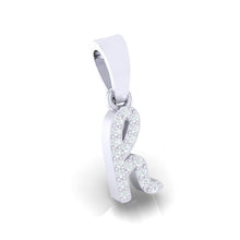 Load image into Gallery viewer, white gold alphabet initial letter 'h' diamond pendant - 3