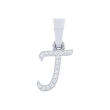 Load image into Gallery viewer, yellow gold alphabet initial letter 'j' diamond pendant - 1