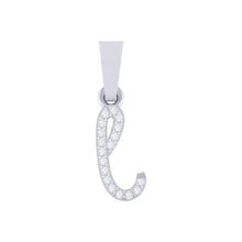 Load image into Gallery viewer, white gold alphabet initial letter &#39;l&#39; diamond pendant - 1
