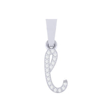 Load image into Gallery viewer, white gold alphabet initial letter 'l' diamond pendant - 1