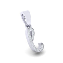 Load image into Gallery viewer, white gold alphabet initial letter &#39;l&#39; diamond pendant - 3
