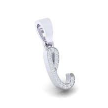 Load image into Gallery viewer, white gold alphabet initial letter 'l' diamond pendant - 3