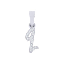 Load image into Gallery viewer, white gold alphabet initial letter &#39;q&#39; diamond pendant - 1
