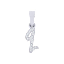 Load image into Gallery viewer, white gold alphabet initial letter 'q' diamond pendant - 1