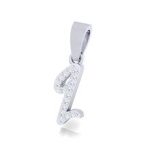 Load image into Gallery viewer, white gold alphabet initial letter 'q' diamond pendant - 2