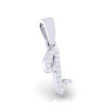Load image into Gallery viewer, white gold alphabet initial letter &#39;q&#39; diamond pendant - 3
