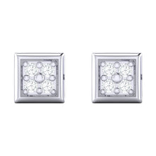 Load image into Gallery viewer, 18Kt white gold real diamond earring by diamtrendz