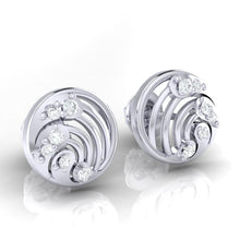 Load image into Gallery viewer, 18Kt white gold real diamond earring by diamtrendz