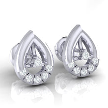 Load image into Gallery viewer, 18Kt white gold real diamond earring by diamtrendz
