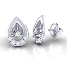Load image into Gallery viewer, 18Kt white gold real diamond earring by diamtrendz