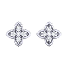 Load image into Gallery viewer, 18Kt white gold real diamond earring by diamtrendz