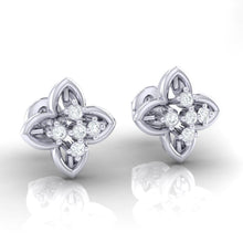 Load image into Gallery viewer, 18Kt white gold real diamond earring by diamtrendz