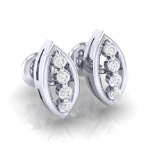 Load image into Gallery viewer, 18Kt white gold real diamond earring by diamtrendz