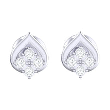 Load image into Gallery viewer, 18Kt white gold real diamond earring by diamtrendz