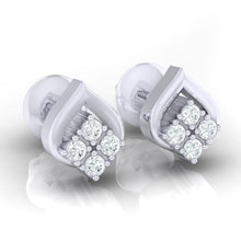 Load image into Gallery viewer, 18Kt white gold real diamond earring by diamtrendz